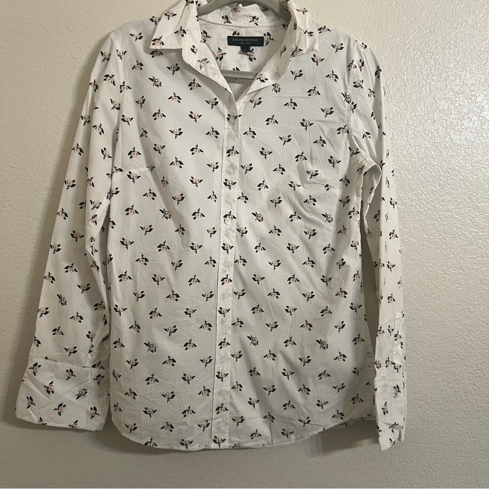 Banana Republic Riley Magnolia Floral shirt casual workwear button down shirt - Picture 2 of 10
